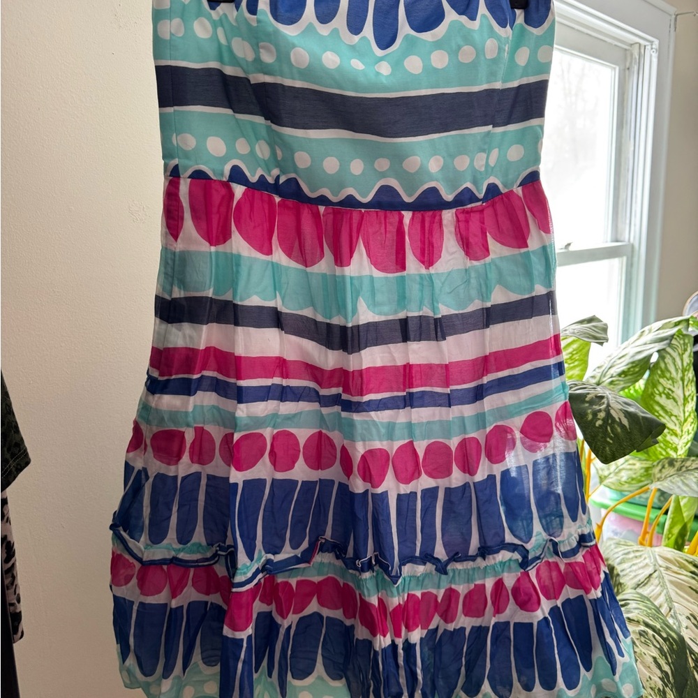 Vineyard Vines Strapless patterned dress